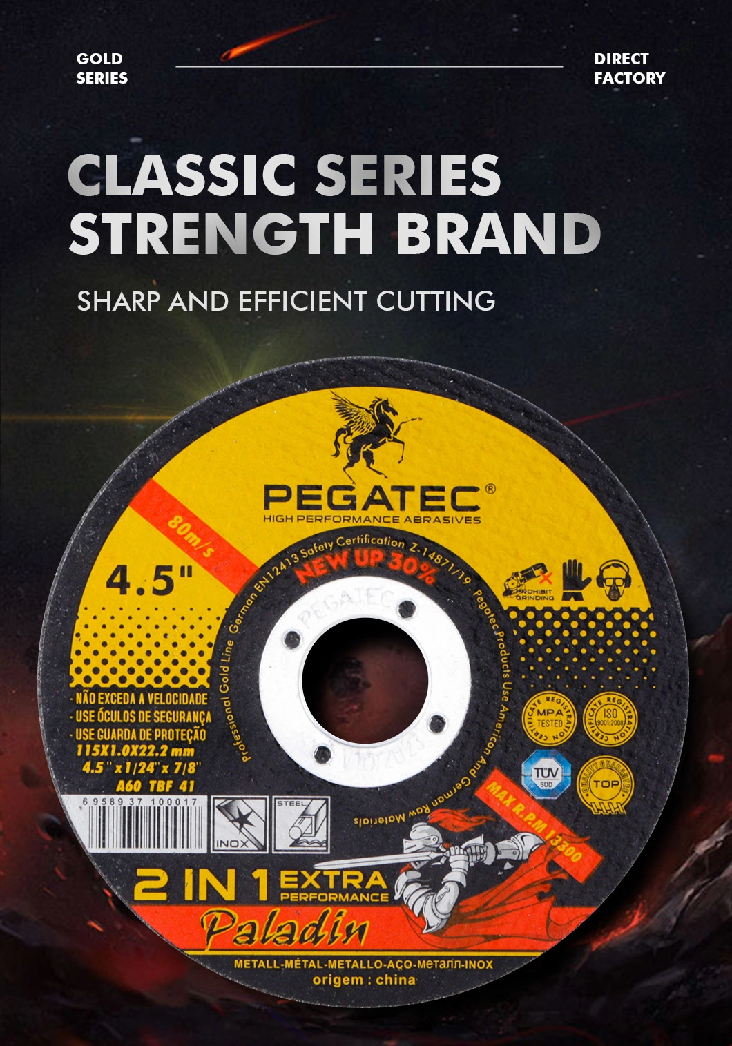 4.5&prime;&prime; Pegatec Metal Cutting Discs 1mm China Cutting Wheel