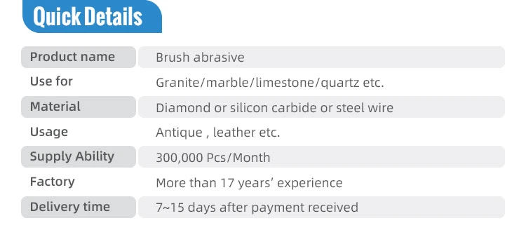 Diamond Abrasives Silicon Carbide Brushes for Stone